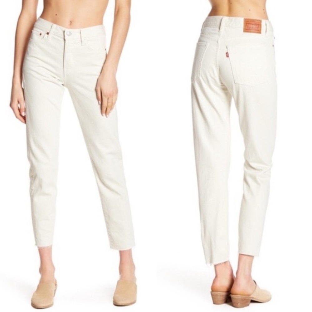 Levi’s wedgie straight leg cream jeans